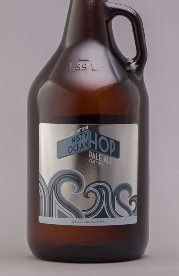 64oz Glass Growler Front Back Rectangle