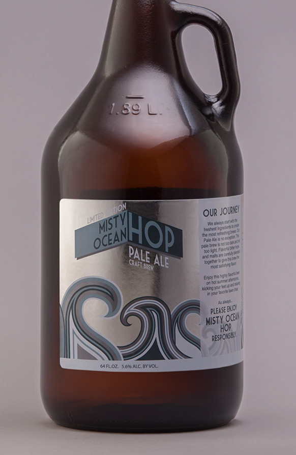 64oz Glass Growler Large Front